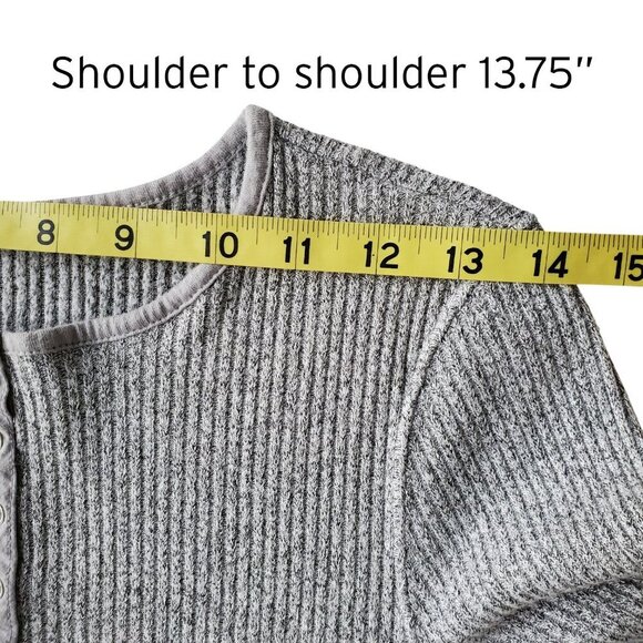 ZARA Henley Heather Gray Ribbed Polo Neck Soft Midi Dress Scandi Girl Size M - Picture 13 of 16